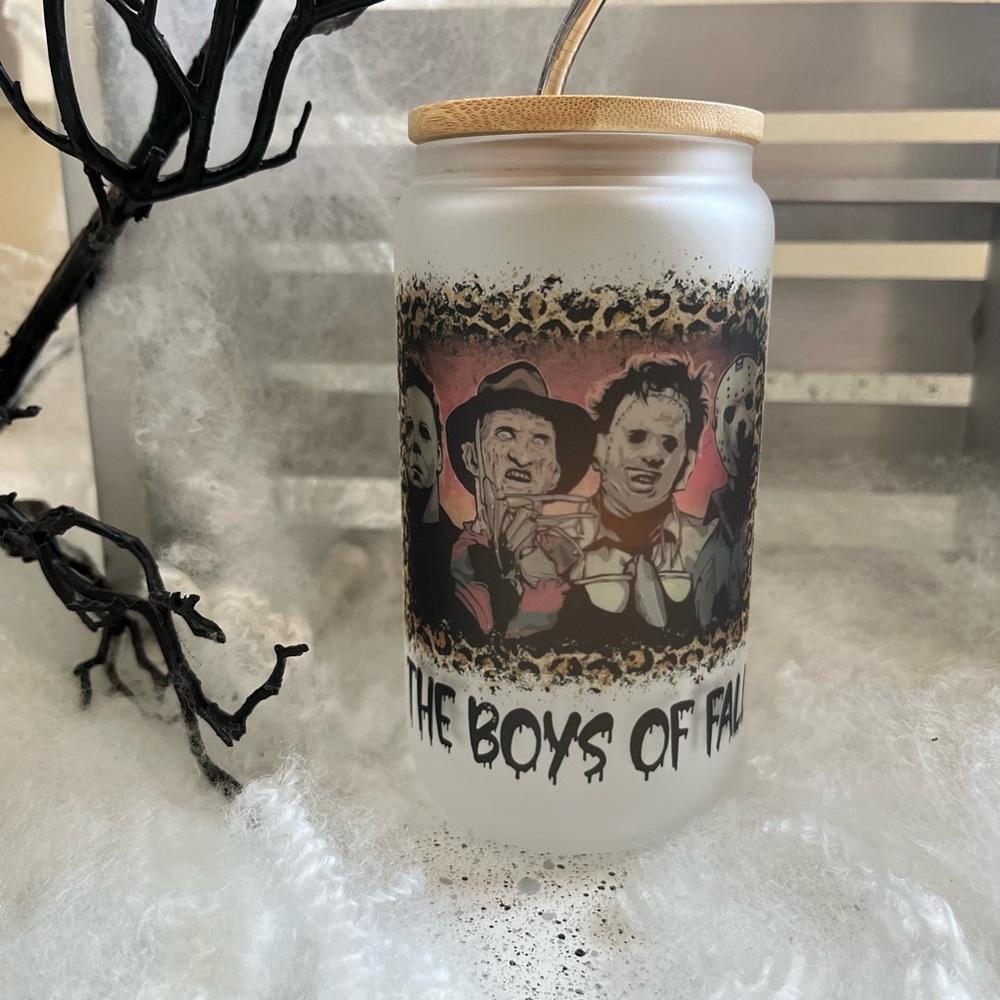 Boys of Fall glass cup